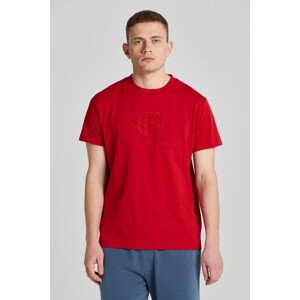 TRIČKO GANT REG TONAL SHIELD SS T-SHIRT RUBY RED