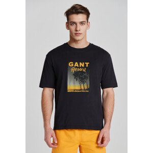 TRIČKO GANT WASHED GRAPHIC SS T-SHIRT EBONY BLACK