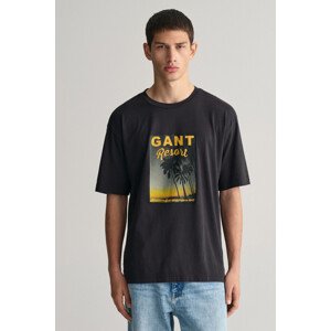TRIČKO GANT WASHED GRAPHIC SS T-SHIRT EBONY BLACK