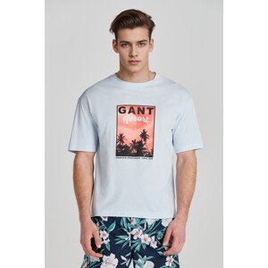 TRIČKO GANT WASHED GRAPHIC SS T-SHIRT LIGHT BLUE