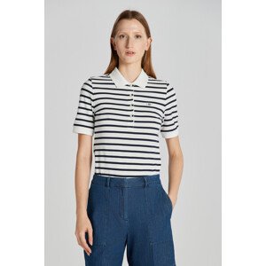 POLOKOŠEĽA GANT SLIM STRIPED SHIELD SS PIQUE POLO EGGSHELL