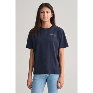TRIČKO GANT GRAPHIC SCRIPT RELAXED T-SHIRT EVENING BLUE