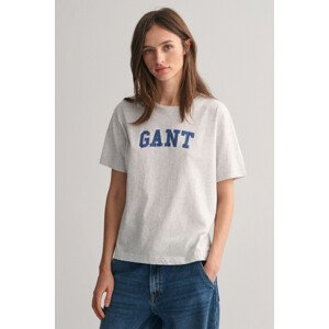 TRIČKO GANT REL GRAPHIC SS T-SHIRT PALE GREY MELANGE