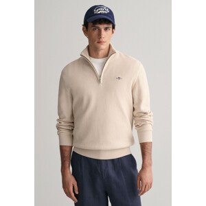 SVETER GANT STRUCTURED COTTON HALF ZIP hnedá XL