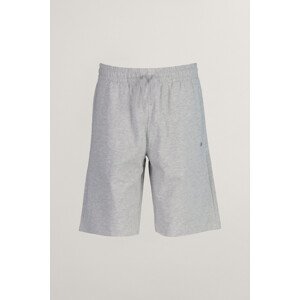 ŠORTKY GANT SHIELD COTTON SLUB SHORTS LIGHT GREY MELANGE