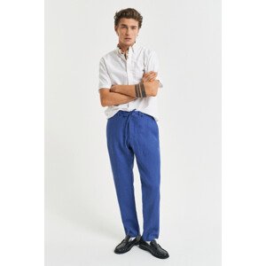 NOHAVICE GANT RELAXED LINEN DS PANTS RICH BLUE