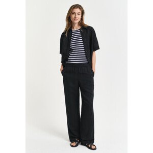NOHAVICE GANT REL LINEN BLEND PULL ON PANTS BLACK
