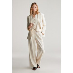 NOHAVICE GANT PINSTRIPE LINEN PANT EGGSHELL