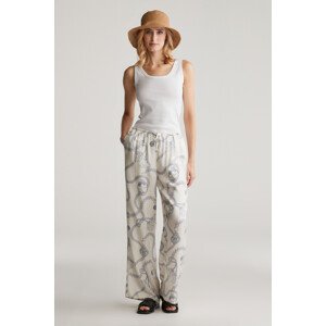 NOHAVICE GANT REL SAILING PRINT DRAWSTRING PANTS CREAM