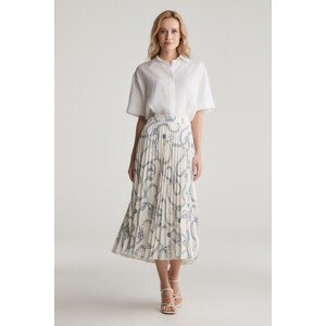 SUKŇA GANT SAILING PRINT PLEATED SKIRT CREAM