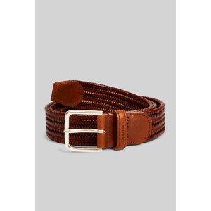 OPASOK GANT LEATHER ELASTIC BRAIDED BELT WEATHERED BROWN