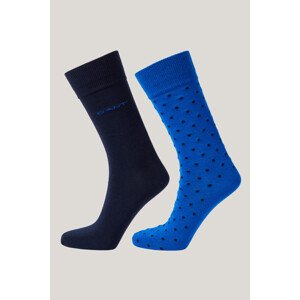 PONOŽKY GANT DOT AND SOLID SOCKS 2-PACK LAPIS BLUE