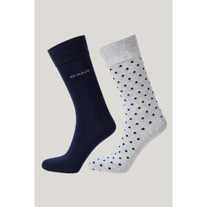 PONOŽKY GANT DOT AND SOLID SOCKS 2-PACK LIGHT GREY MELANGE