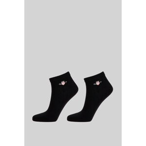 PONOŽKY GANT SHIELD ANKLE SOCKS 2-PACK BLACK