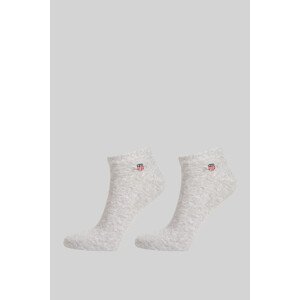 PONOŽKY GANT SHIELD ANKLE SOCKS 2-PACK LIGHT GREY MELANGE