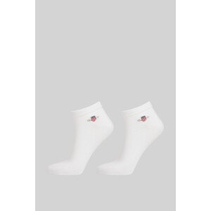 PONOŽKY GANT SHIELD ANKLE SOCKS 2-PACK WHITE