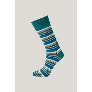 PONOŽKY GANT SHIELD MULTISTRIPE SOCKS DEEP GREEN