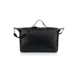 TRAVEL BAG GANT UNISEX. SLOUCHY LEATHER BAG BLACK