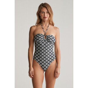 PLAVKY GANT MONOGRAM PRINT SWIMSUIT BLACK
