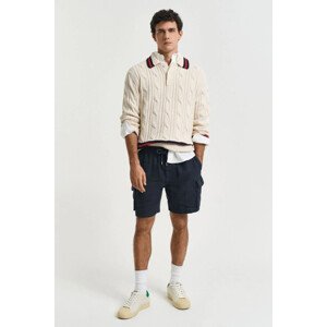 ŠORTKY GANT REG LINEN CARGO DS SHORTS DARKENED NAVY