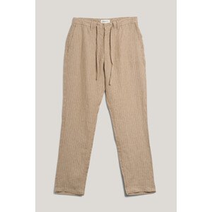 NOHAVICE GANT REL LINEN PINSTRIPE DS PANTS CONCRETE BEIGE