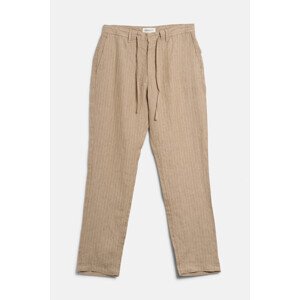 NOHAVICE GANT REL LINEN PINSTRIPE DS PANTS CONCRETE BEIGE