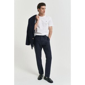 NOHAVICE GANT REL LINEN PINSTRIPE DS PANTS DARKENED NAVY