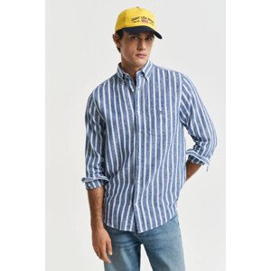 KOŠEĽA GANT REG COTTON/LINEN STRIPED SHIRT RICH BLUE