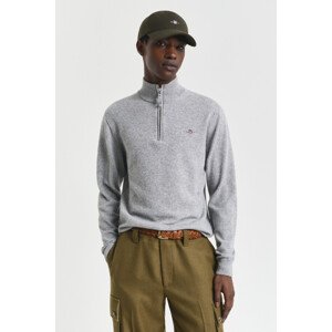SVETER GANT SUPERFINE LAMBSWOOL HALF ZIP GREY MELANGE