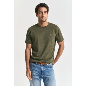 TRIČKO GANT REG SHIELD SS T-SHIRT KHAKI GREEN MEL