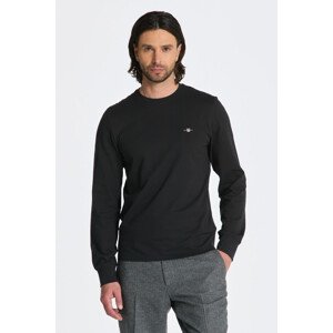 TRIČKO GANT SLIM PIQUE LS T-SHIRT BLACK