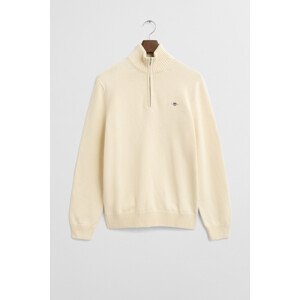 SVETER GANT CASUAL COTTON HALF ZIP CREAM