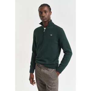 SVETER GANT CASUAL COTTON HALF ZIP TARTAN GREEN