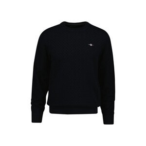 SVETER GANT MICRO TEXTURE C-NECK BLACK