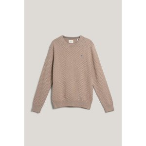 SVETER GANT MICRO TEXTURE C-NECK DK. SAND MELANGE