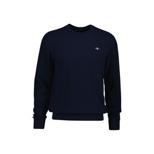 SVETER GANT MICRO TEXTURE C-NECK EVENING BLUE