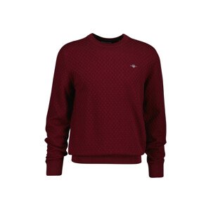SVETER GANT MICRO TEXTURE C-NECK PLUMPED RED