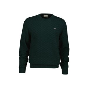SVETER GANT MICRO TEXTURE C-NECK TARTAN GREEN