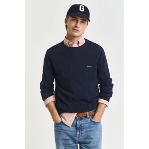 SVETER GANT COTTON PIQUE C-NECK EVENING BLUE