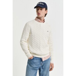 SVETER GANT COTTON CABLE C-NECK CREAM