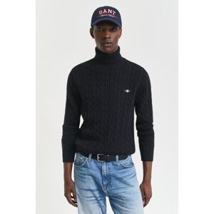 ROLÁK GANT COTTON CABLE TURTLE NECK BLACK