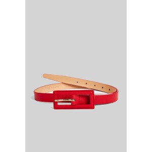 OPASOK GANT COVERED BUCKLE LEATHER SLIM BELT BRIGHT RED