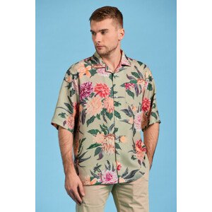 KOŠEĽA GANT D2. REL DAHLIA PRINT CAMP COLLAR PLAZA TAUPE