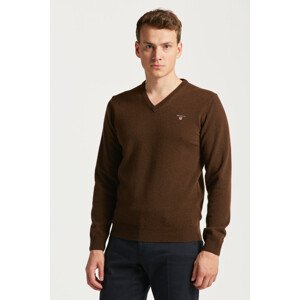 SVETER GANT SUPERFINE LAMBSWOOL V-NECK hnedá S