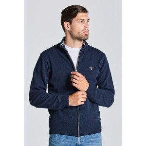 SVETER GANT SUPERFINE LAMBSWOOL ZIP CARDIGA modrá XXL