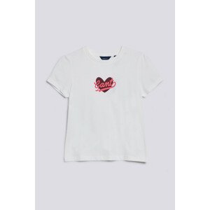 TRIČKO GANT D1. HEART SCRIPT SS T-SHIRT biela 98/104