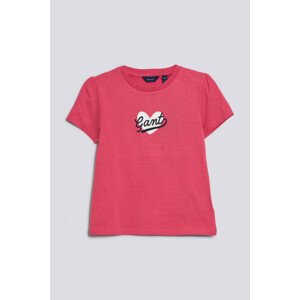 TRIČKO GANT D1. HEART SCRIPT SS T-SHIRT ružová 98/104