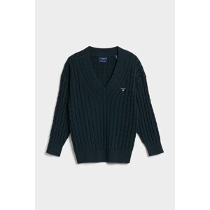 SVETER GANT D1. TWISTED CABLE V-NECK modrá S
