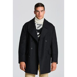 KABÁT GANT D1. OVERSIZED WOOL PEACOAT EBONY BLACK