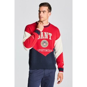 SVETER GANT D1. CREST SHIELD C-NECK červená L